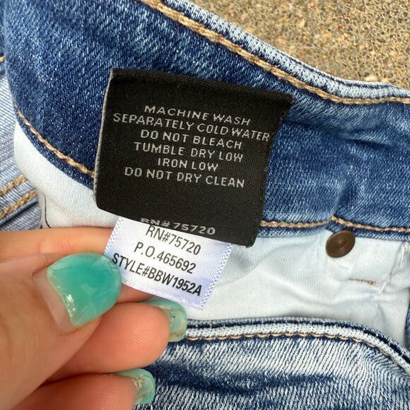 Buckle Black Fit No 75 Ankle Skinny Jeans Size 31 Light Blue Distressed Fray Hem - Picture 6 of 10